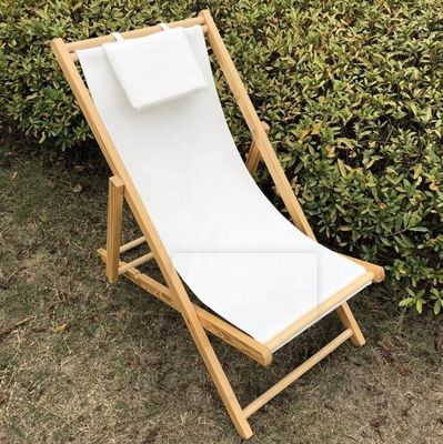 Arredamento esterno generale Disegno moderno Altezza regolabile Poltrona da spiaggia in legno pieghevole con cuscino in multi-colori