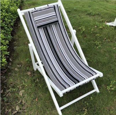 Arredamento esterno generale Disegno moderno Altezza regolabile Poltrona da spiaggia in legno pieghevole con cuscino in multi-colori