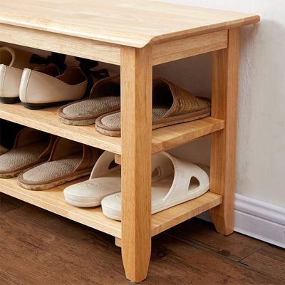 NO Scaffaletto per scarpe pieghevole Scaffaletto semplice per scarpe domestiche in legno di faggio