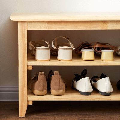 NO Scaffaletto per scarpe pieghevole Scaffaletto semplice per scarpe domestiche in legno di faggio