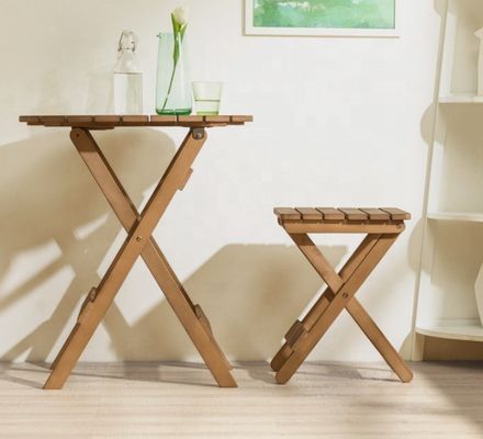 Tavolo portatile per il vino in legno in bambù con gambe pieghevoli