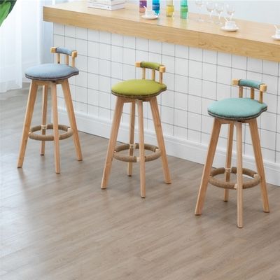 Moderne sedie da bar nordiche con spugna ad alta densità e sedile in tessuto/cuoio