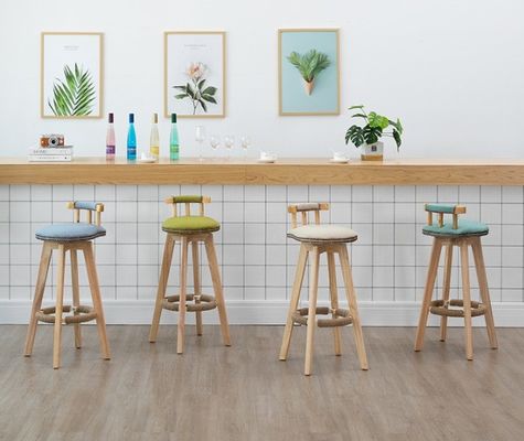 Moderne sedie da bar nordiche con spugna ad alta densità e sedile in tessuto/cuoio