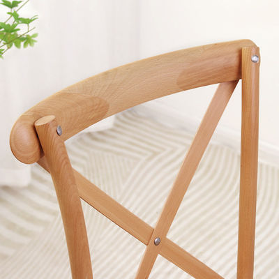 Professionale Stagliabile X Back Rattan Sedile da pranzo Accento francese Sedile in legno per festa di nozze in colori personalizzati