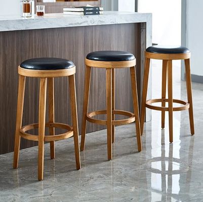Specific Bar Chair Nuovo design Legno Moderno Polsterato Sedie alte rotonde per il design classico