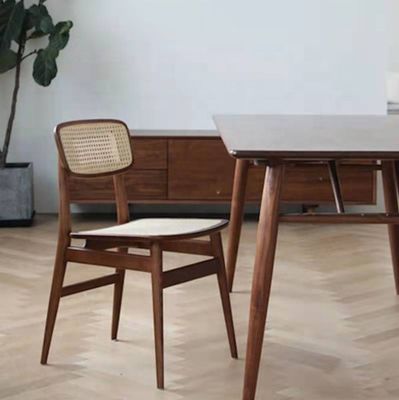 Moderno design stile nordico Sedile in legno massello di rattan Servizio OEM
