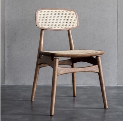 Generale Moderno design nordico Sedile da pranzo in legno massello di rattan di cenere per mobili domestici