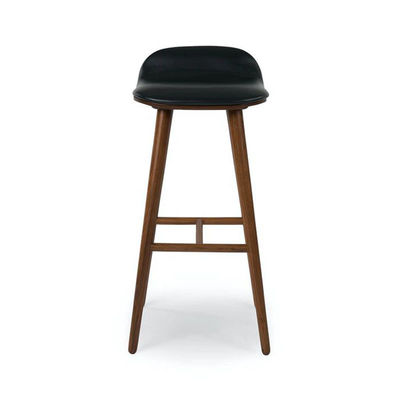 Modern Mahogany High Foot Bar Stools in legno per posti a sedere cuscinati in bar e club