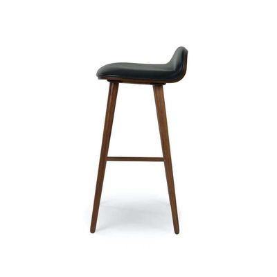 Modern Mahogany High Foot Bar Stools in legno per posti a sedere cuscinati in bar e club