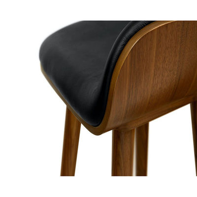 Modern Mahogany High Foot Bar Stools in legno per posti a sedere cuscinati in bar e club