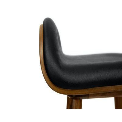 Modern Mahogany High Foot Bar Stools in legno per posti a sedere cuscinati in bar e club