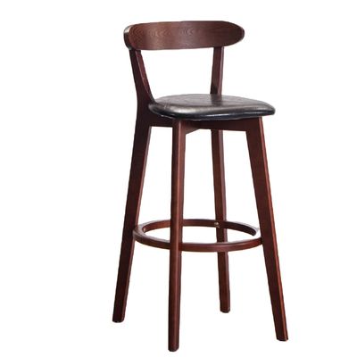 Modern Design Mini Bar Stool in Legno Directo con Sedile in PU / Tessuto