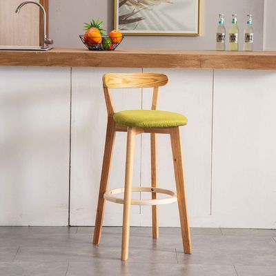 Modern Design Mini Bar Stool in Legno Directo con Sedile in PU / Tessuto