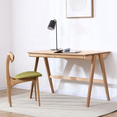 Scrivania scandinava moderna a doppio cassetto in colore naturale o nero per mobili da pranzo