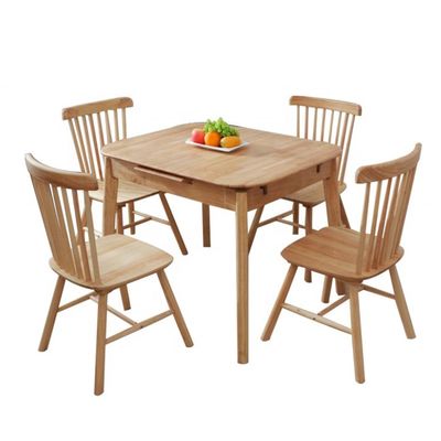 Combinazione di tavolo da pranzo e sedia in legno massello nordico per un semplice bar domestico moderno e ecologico