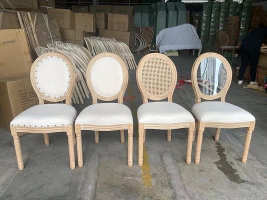 Materiale di telaio in legno di gomma tappezzeria nordica banchetto sedia Louis per soggiorno matrimoni