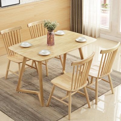 Tavolo da pranzo in legno massello in stile nordico per mobili per la casa in ospedale a forma rettangolare