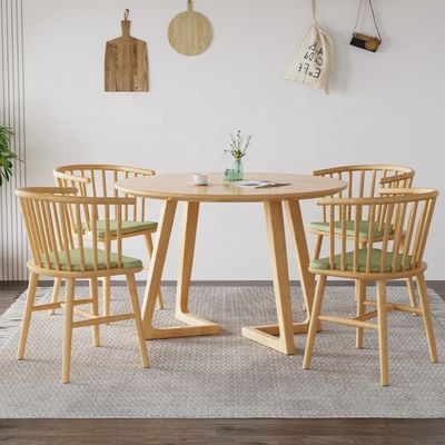 Tavolo da pranzo in legno massello in stile nordico per mobili per la casa in ospedale a forma rettangolare