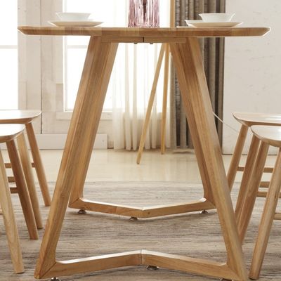 Tavolo da pranzo in legno massello in stile nordico per mobili per la casa in ospedale a forma rettangolare