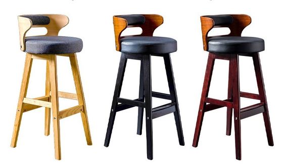 Nordic Modern Simple Wood Bar High Chair Scaunetto in legno massello naturale all'interno di strutture per il tempo libero e sgaunetto alto