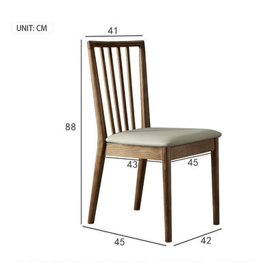 Sedia da pranzo con schiena alta e tappezzata in legno di cenere per ristoranti e hotel