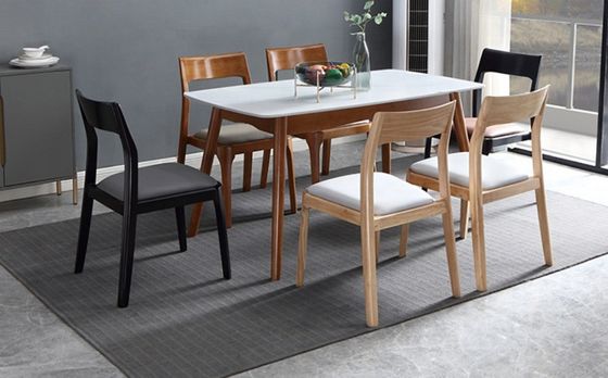 Moderno Design Moderno Nordic Stackable Oak Walnut Sedie da pranzo di ristorante in legno Sedie da pranzo per arredi domestici