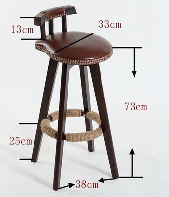 Mobili da bar Sedile alto di vecchia generazione Scaffale da bar in legno massello con schienale laccato