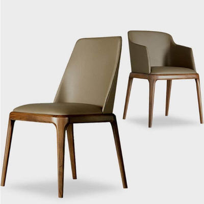 Moderno Nordic Leisure Back Stoffa di teak in legno massello Sedile da pranzo per mobili da caffetteria e ristorante