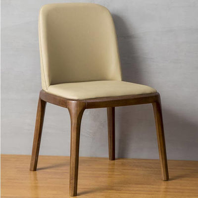 Moderno Nordic Leisure Back Stoffa di teak in legno massello Sedile da pranzo per mobili da caffetteria e ristorante