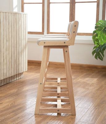 Colore naturale sganciabile Vintage imbottito Bar stool in legno massello per pub