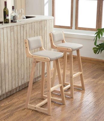 Colore naturale sganciabile Vintage imbottito Bar stool in legno massello per pub