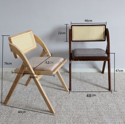 Sedie pieghevoli in legno di rattan per il soggiorno Sedie da pranzo Stile di design moderno per i mobili del soggiorno e costruzioni in legno massello
