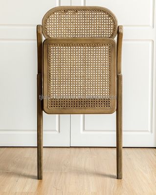 Stylish Morden Dining Fruniture Sedile in legno con sedile e schiena in rotino resistente