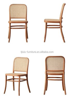 Modello di design moderno resistente Sospento di legno di rattan Sedia da pranzo di rattan per giardino all'aperto Arredamento da ristorante a caffè