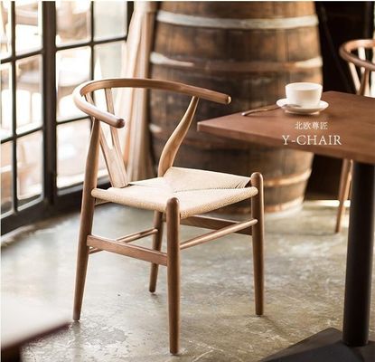 Prodotto a mano Legno massello da spiaggia corda tessuta cuscino da pranzo Y sedia NO Servizio OEM pieghevole accettato Legno massello