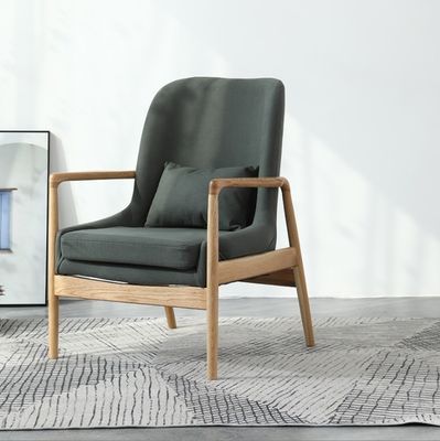 Poltrone divano singolo in legno rivestito in grigio/verde per mobili moderni