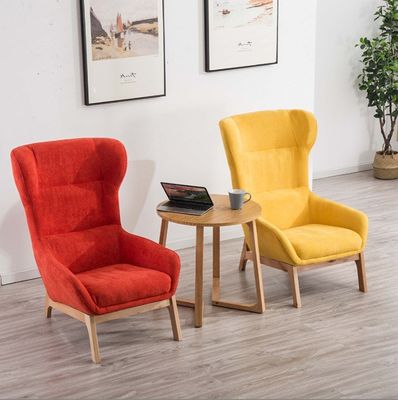 65cm*52cm*93cm Modern Lounge Chair con Assurance e gambe in legno massiccio in rosso/giallo/verde/azzurro/bianco/caffè/grigio/rosa