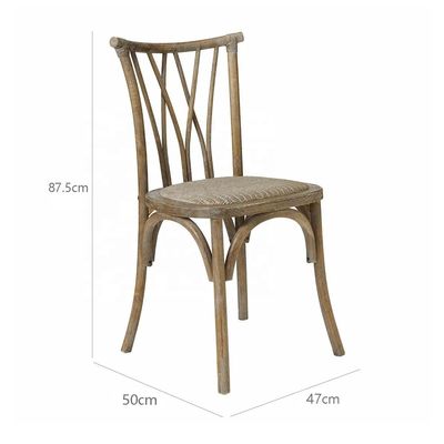 Sedile in legno vintage X Cross Back per hotel Evento matrimonio ristorante banchetto pranzo sedile da sposa antico e impilabile