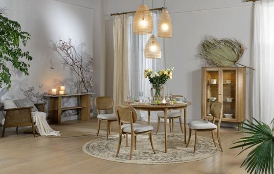 Sedia di rattan/freschi di legno massello Sedia da pranzo in legno massello Sedia di rattan senza braccia per le esigenze dei clienti