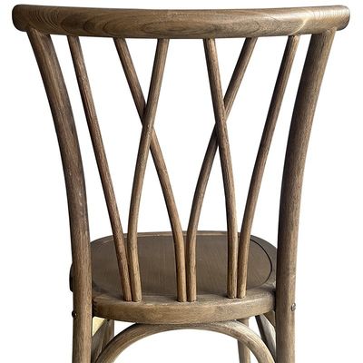 Antico evento di matrimonio Vintage X Cross Back Sedia in legno impilabile con sedile di schiuma di rotino