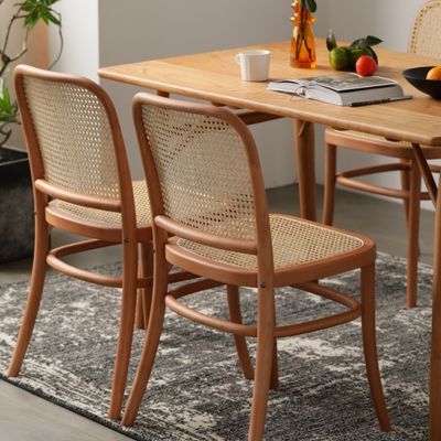 Sedile di rattan per ristorante e sala da pranzo in legno massello