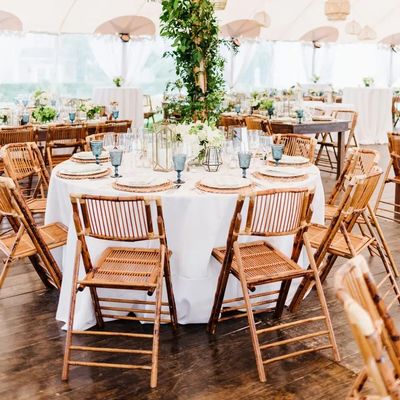 Moderno stile di design Legno rustico Bambù pieghevole sedile da pranzo all'aperto per eventi festa mobili matrimonio