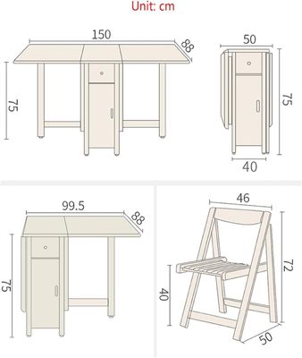 Sedile da pranzo pieghevole in legno massello Nordic Design in colore naturale/personalizzato