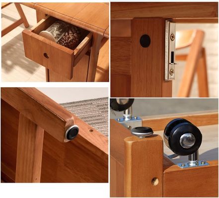 Sedile da pranzo pieghevole in legno massello Nordic Design in colore naturale/personalizzato