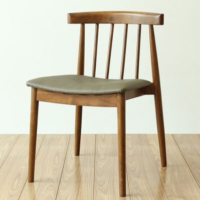 Generale Arredamento per la casa Stile di design contemporaneo Sedile da pranzo in legno con appoggio per braccia in cuoio di tessuto