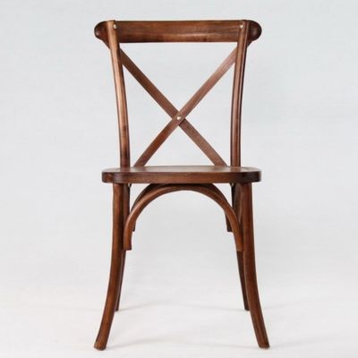Stile di design antico D50*W42*H88CM Sedie in legno a schiena X Croce impilabile per ristoranti e mobili Morden