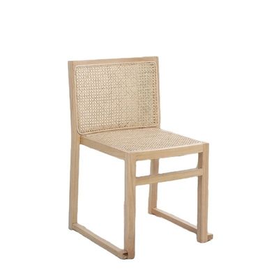 Arredamento per la sala da pranzo Sedile da pranzo in legno massello in rotino reale per il tempo libero stackabile e nordico