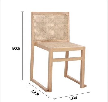 Arredamento per la sala da pranzo Sedile da pranzo in legno massello in rotino reale per il tempo libero stackabile e nordico
