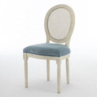 Antique Design Europe Vantage Indoor Solid Wood Round Cane Rattan Back Sedile da pranzo per lo stile tradizionale in Europa