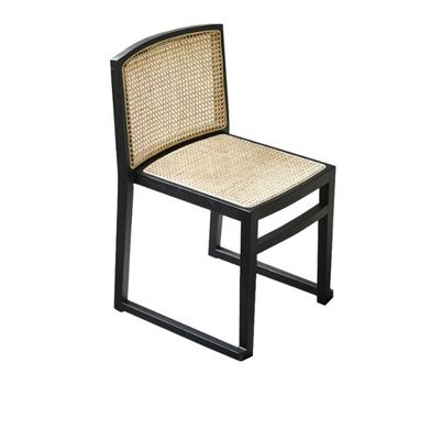 Sedile da pranzo in rotino impilato Sedile senza braccia in legno personalizzato per sala da pranzo W49CM*D42.5CM*H80CM